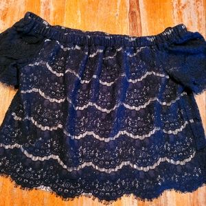 Love, Fire Cropped Off the Shoulder Top